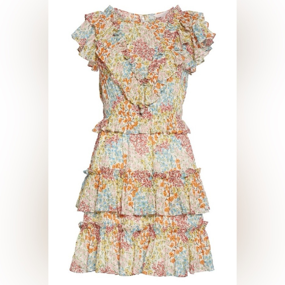 REBECCA TAYLOR Multicolor Ava Floral Midi Dress Retails for $550 - Sz 8 like new